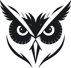 Bold owl face made of clean, mirrored lines 2