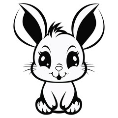 Charming Little Bunny Character Sitting Happily A Whimsical Animal Graphic For Kids