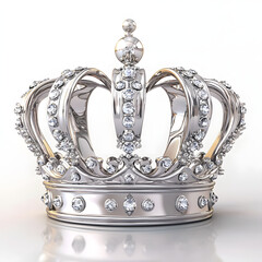 Exquisite royal crown crafted in elegant silver high resolution picture