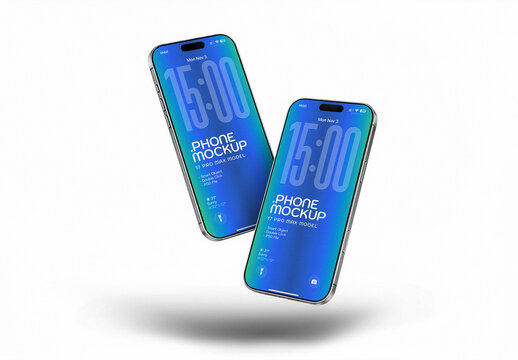 Phone Floating In The Air, Smartphone Mockup