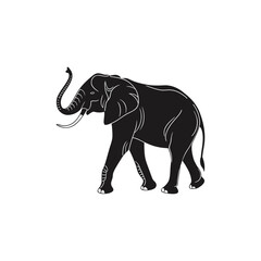 Walking Elephant Silhouette Illustration