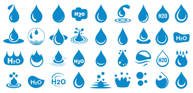 water drop icon collection vector design