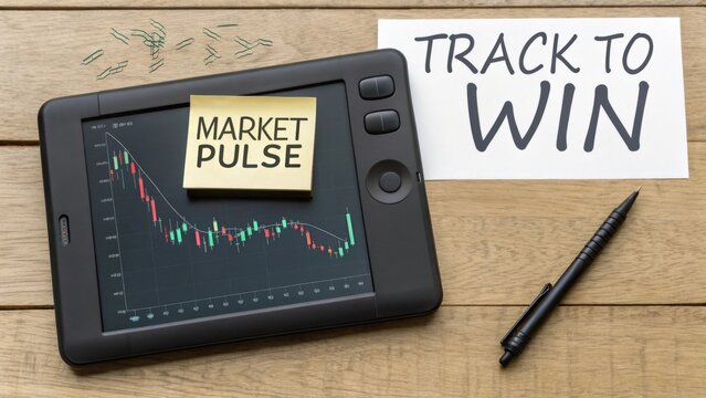 Digital pad displaying stock chart and finance data