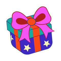 Fototapeta premium Gift box with ribbon vector art design