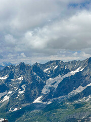 mountains and clouds Above Zermatt on a Summer Day 