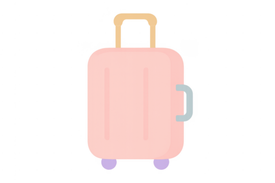 Pink travel luggage with wheels ready for vacation - Powered by Adobe