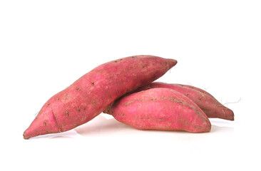 Heap fo sweet potato , yellow japan sweet potato , sweet potato isolated on white backgound