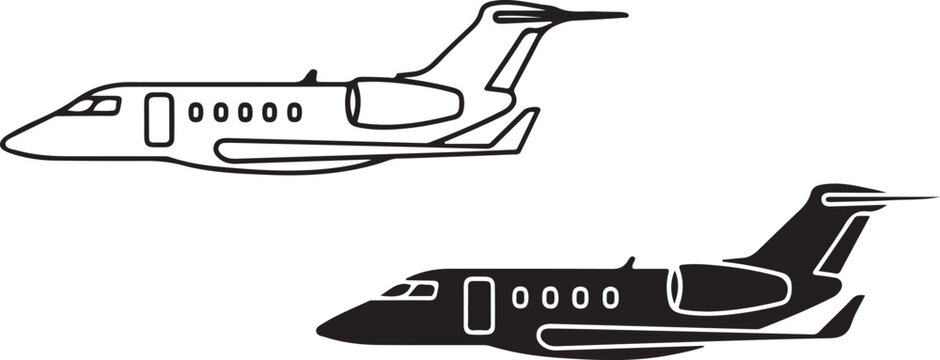 Private jet_traced