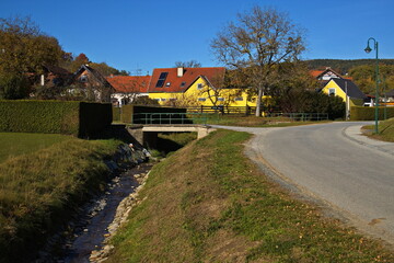 Creek Panzerbach in Wiesfleck, Oberwart district, Burgenland, Austria, Europe, Central Europe
