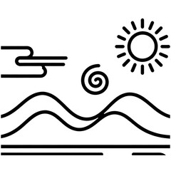 vector image of lines forming a natural landscape