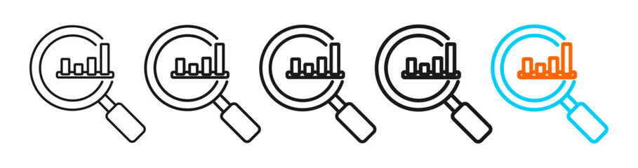 analysis icon set multiple style collection	
