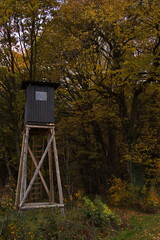 High seat at Willersdorf, Oberwart district, Burgenland, Austria, Europe, Central Europe
