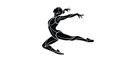 Silhouette of a female dancer in a dynamic pose, embodying grace, strength, and artistic expression through movement