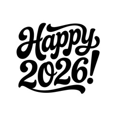 Happy 2026!. New Year 2026. Vector Design Isolated on White Background