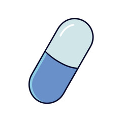 Blue and light blue medicine capsule icon
