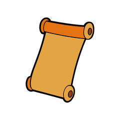 Vintage rolled paper scroll document icon