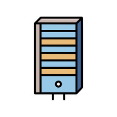 Computer server tower case icon illustration