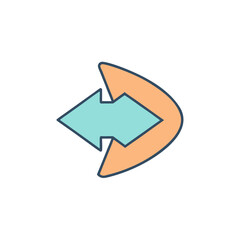 Back arrow icon symbol for previous action