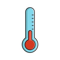 Cartoon thermometer shows high heat level