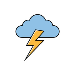Cloud with lightning icon for weather app