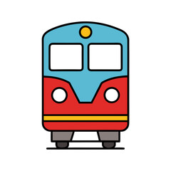 Cartoon train illustration front view icon