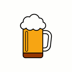 Refreshing beer mug with foamy head icon