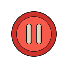 Red circular pause button icon for media
