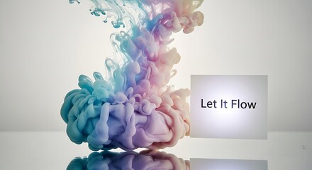 Vibrant ink explosion in pastel hues creates a mesmerizing abstract background for dynamic design concepts and creative inspiration, evoking fluidity and transformation