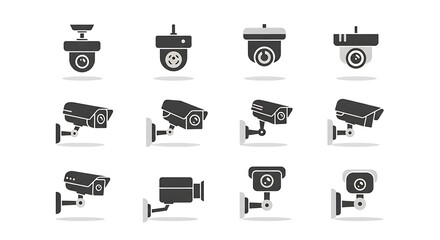 Security cameras monitor area for safety and surveillance, providing peace of mind and deterring crime in modern urban environments.