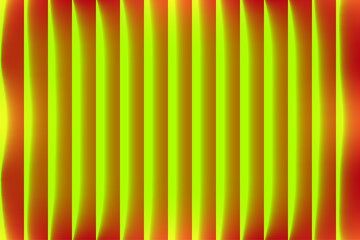 abstract background with vibrant vertical lines showing a gradient of neon green and intense red-orange. High contrast vector design.