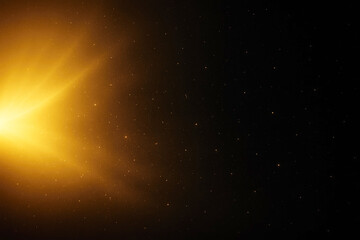 Obraz premium Bright Golden Sunburst with Tiny Stars on Black Background abstract light