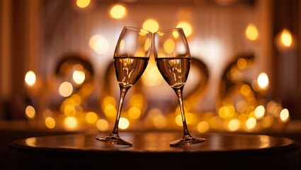Cheers to New Year 2026 – Crystal Glass Toast 