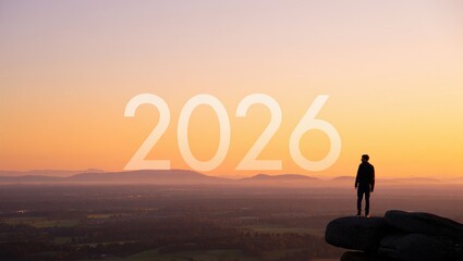 Sunrise Horizon 2026 – Minimalist Banner Symbolizing Renewal and Fresh Beginnings