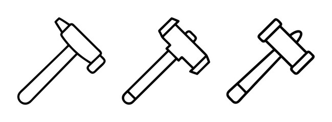 Axe hammer tool set vector illustration for woodworking projects and construction equipment needs