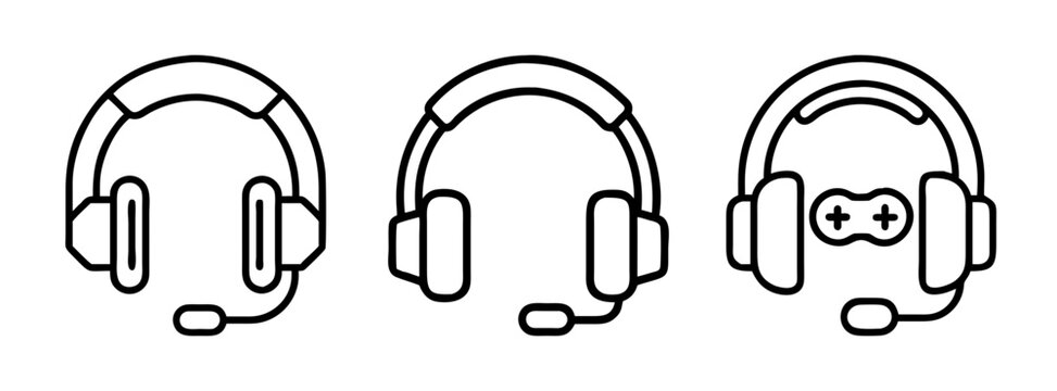 Vector headset gaming headset headphones microphone audio gamer communication device technology