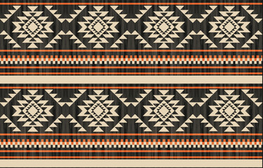 Southwest Native American seamless pattern, boho tribal Aztec Navajo geometric textile design, desert ethnic fabric background.