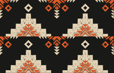 Southwest Native American seamless pattern, boho tribal Aztec Navajo geometric textile design, desert ethnic fabric background.