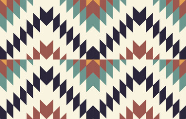 Southwest Native American seamless pattern, boho tribal Aztec Navajo geometric textile design, desert ethnic fabric background.