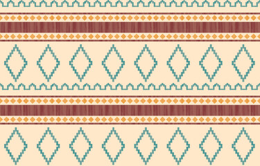 Southwest Native American seamless pattern, boho tribal Aztec Navajo geometric textile design, desert ethnic fabric background.