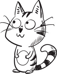 vector illustration of a cat animals,Cute cat playing with butterflies,