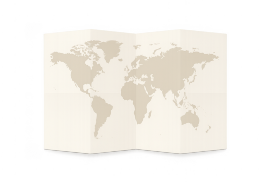 World map showing global travel and geography