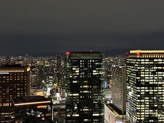 Obraz premium Night View of Osaka City, Japan