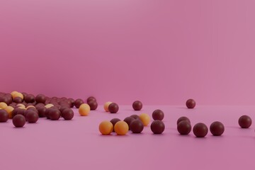 Minimalist Pink Studio Background with Few Scattered Spheres