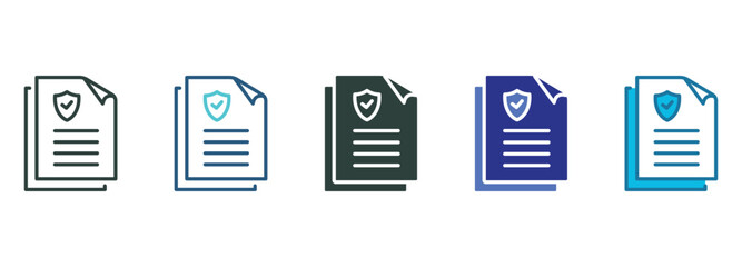 Policy Icon Set Multiple Style Of