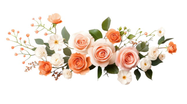 Elegant Roses on Transparent Background