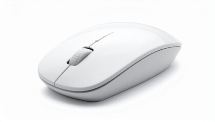 A Sleek White Wireless Mouse on White—Celebrating Precision, Simplicity, and the Seamless Flow of Digital Interaction Through Minimalist Design, Smooth Functionality, and the Quiet Elegance of Modern 