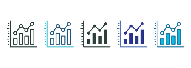 Obraz premium Graph Icon Set Multiple Style Of