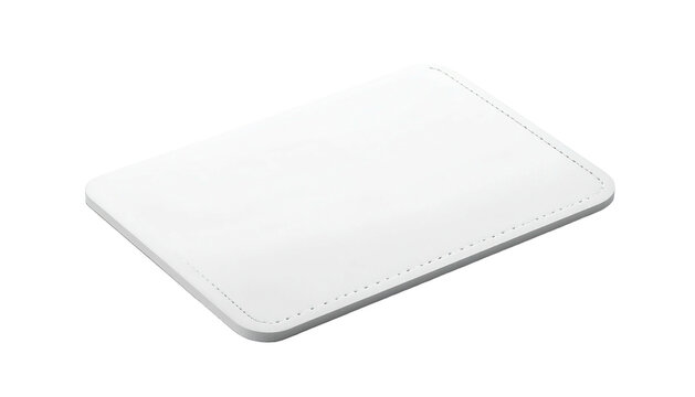 A blank, white rectangular pad with slightly rounded corners, against a solid black backdrop