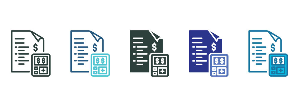 Accounting Icon Set Multiple Style Of