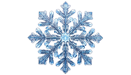 Close-up of a perfectly formed, symmetrical, and crystalline ice crystal against a dark background